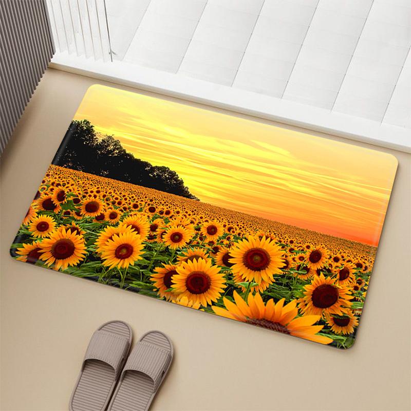 Sunflower Pattern Living Room Rug Rug Rug Home Cute Rug Bathroom Kitchen Prayer Bathroom Floor Mat Can