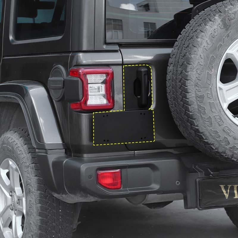 Car Rear Tailgate Handle License Plate Holder Bracket Aluminium Alloy Mounting Fit For Jeep Wrangler JL 2018 Up Exterior Accessories