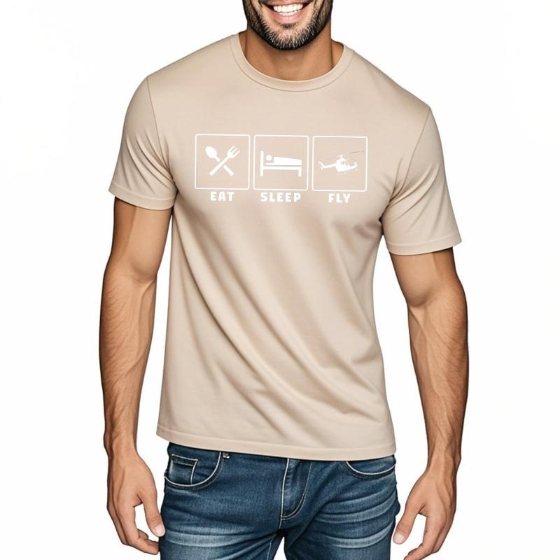 Мужская хлопковая футболка Streetwear летняя Женская футболка Ешь Спи Летай Короткий рукав Дышащая с круглым вырезом футболки Фирменная футболка для мужчины