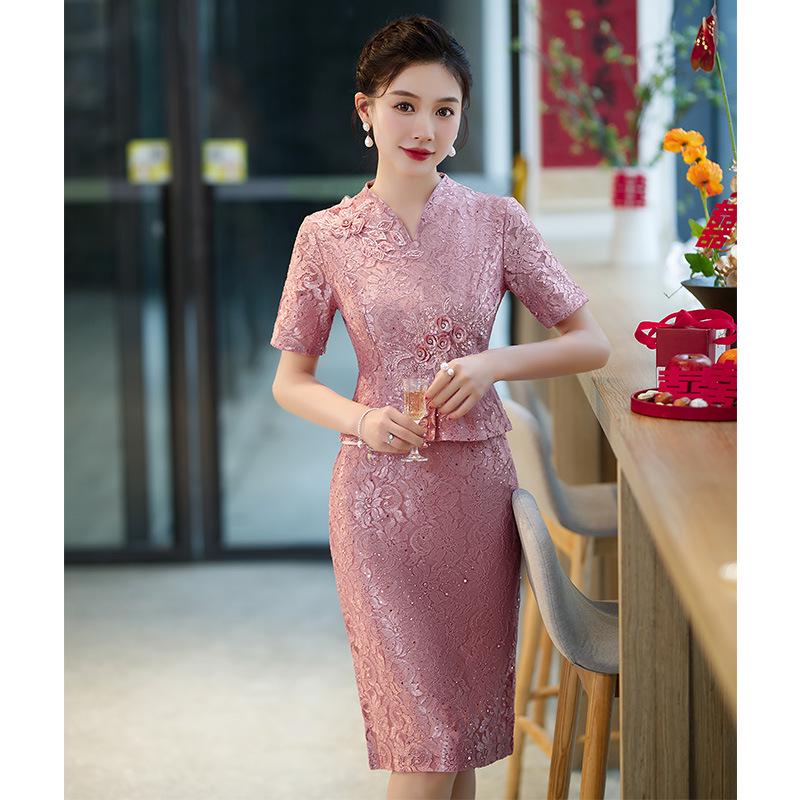 Элегантный свекровь-ципао - свадебное банкетное платье 2025 года, размер плюс, элитный стиль для весны