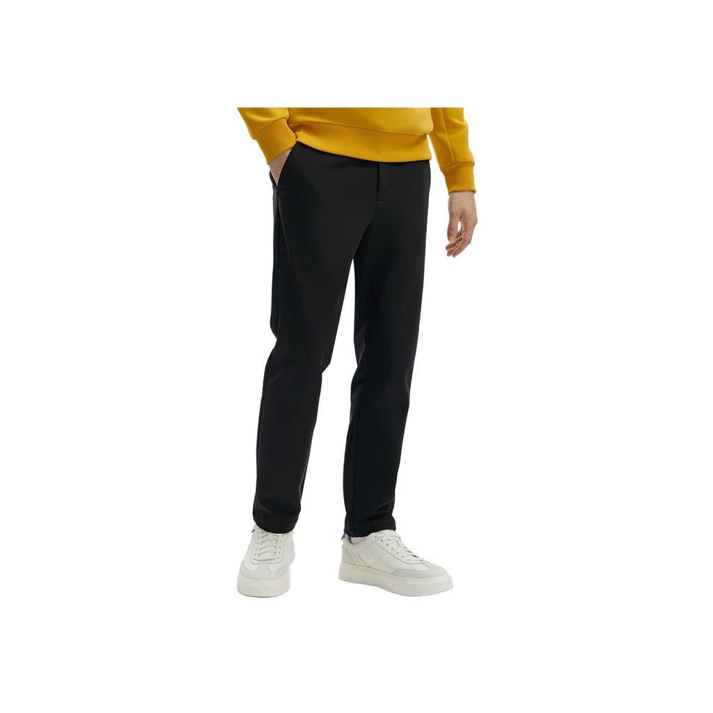 Fila Solid Color Straight Leg Knit Casual Pants Men Bottoms Black F11M412605F-BK