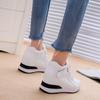 Fashion Women Casual Shoes Autumn Platform Hidden Increasing Sneakers PU Leather Shoes Woman Breathable High Quality White Shoe New 2024
