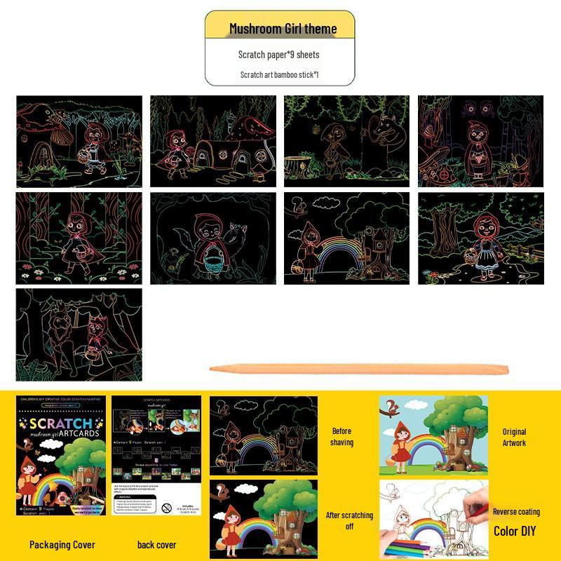 Colorful Laser Scratch Art Sticky Notes for Kids: Christmas Drawing and Coloring Book