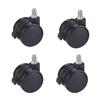 East Leaf Standing Desk/Office Chair Retrofit Casters with Stoppers [Set of 4, M8 X 15mm] (Black)