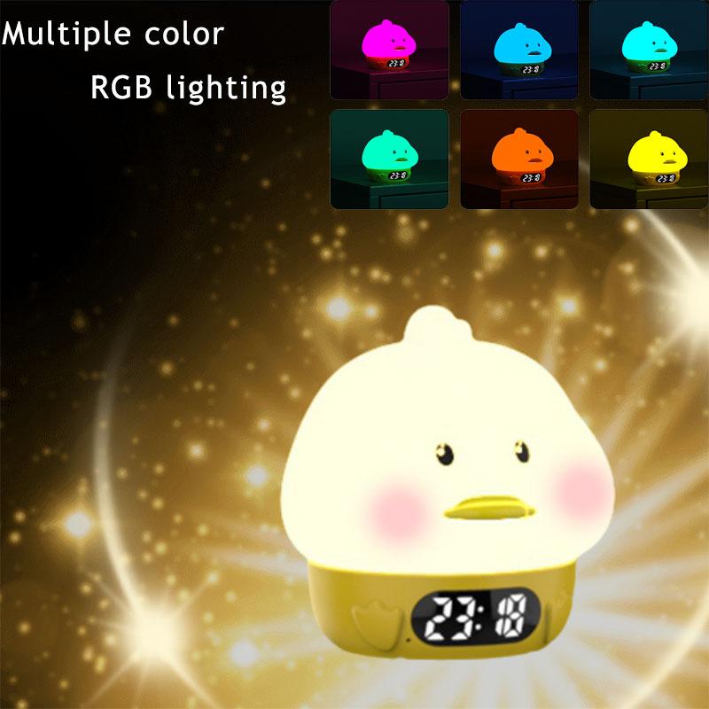 Digital Alarm Clock Children Wake Up Lamp Night Light Rechargeable Alarm Clock Lamp for Bedroom Room Decor