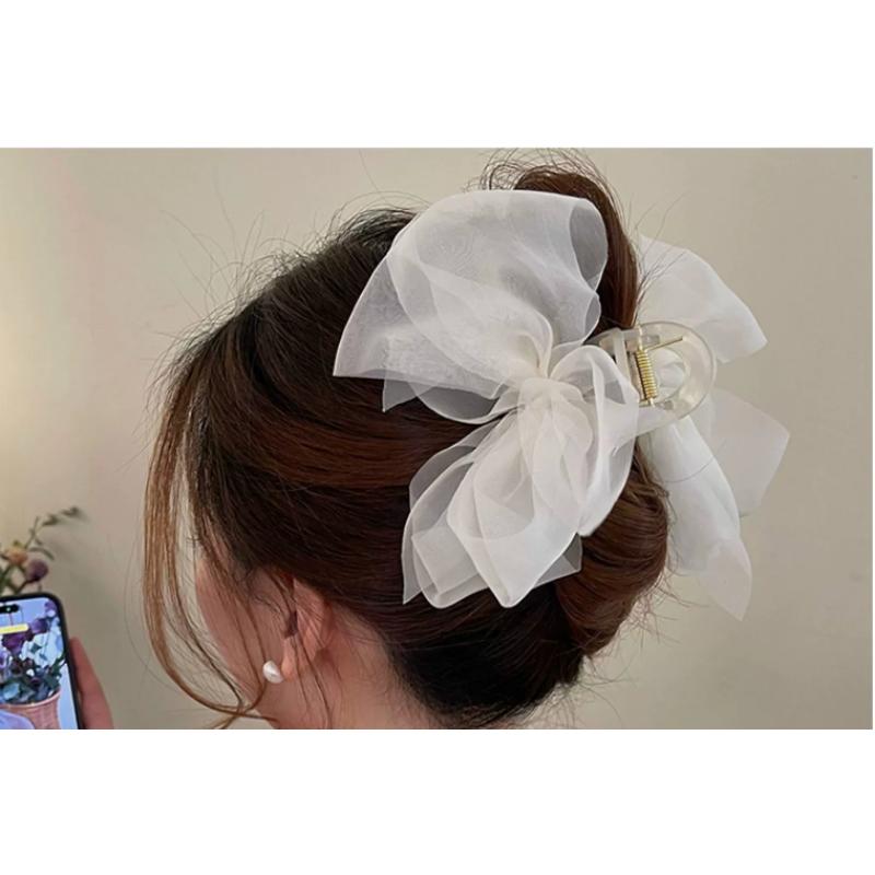 Новая сетчатая заколка с бантиком, женская коса, заколка для волос, элегантная заколка для волос для девочек, аксессуары для волос, подарок, головной убор