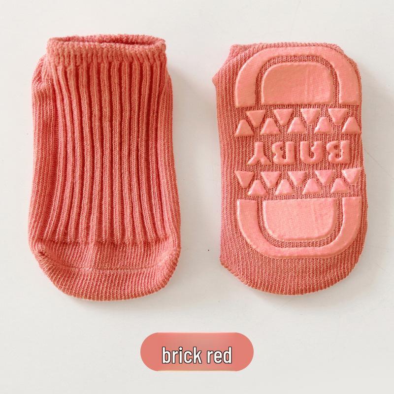 Spring/Summer Anti-Slip Combed Cotton Baby Socks - Infant Walking Floor Socks
