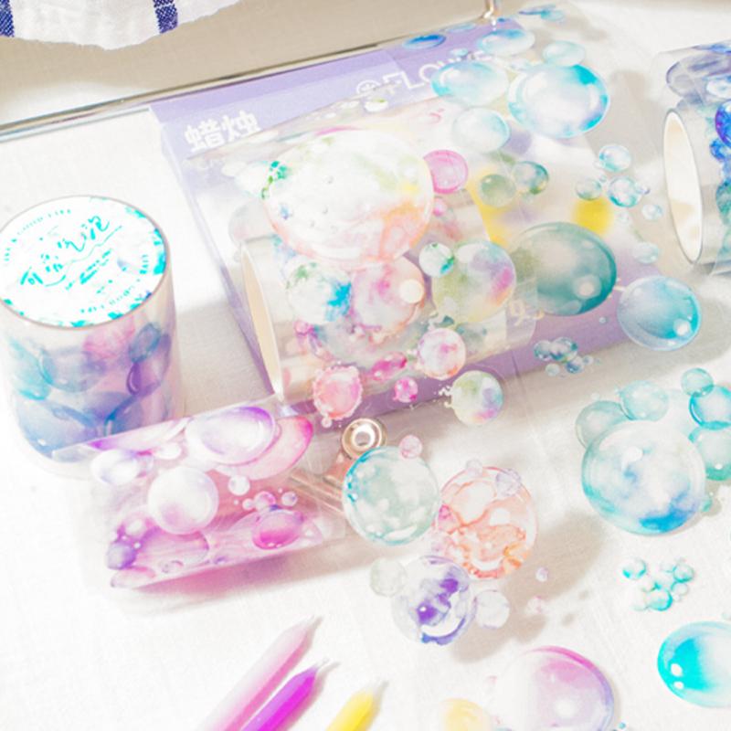 Мистер. Бумага 4Style 1 рулон/пакет Серия Illusion Bubble Длинная петля Высеченная ПЭТ-лента DIY Материал для украшения блокнота