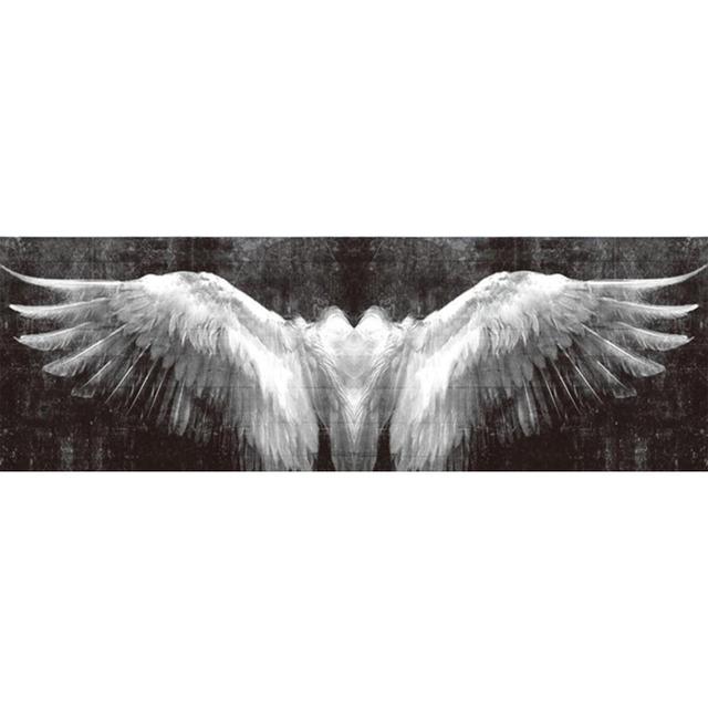 Черно-белые крылья ангела, абстрактные картины на холсте большого размера, крылья, постеры и принты, настенные панно для декора гостиной