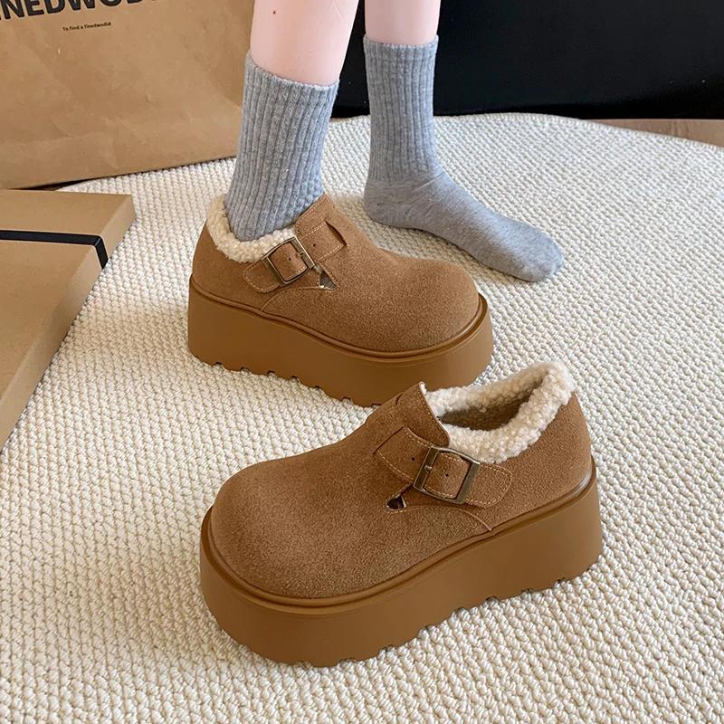 Модные женские зимние сапоги на меху, туфли на плоской подошве и платформе, ботильоны, зимние новые теплые короткие плюшевые сапоги для прогулок, удобные женские повседневные сапоги Zapatillas
