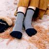 Носки из чистого хлопка, женские пятипалые носки на осень и зиму, хлопковые тонкие полосатые толстые носки до середины икры