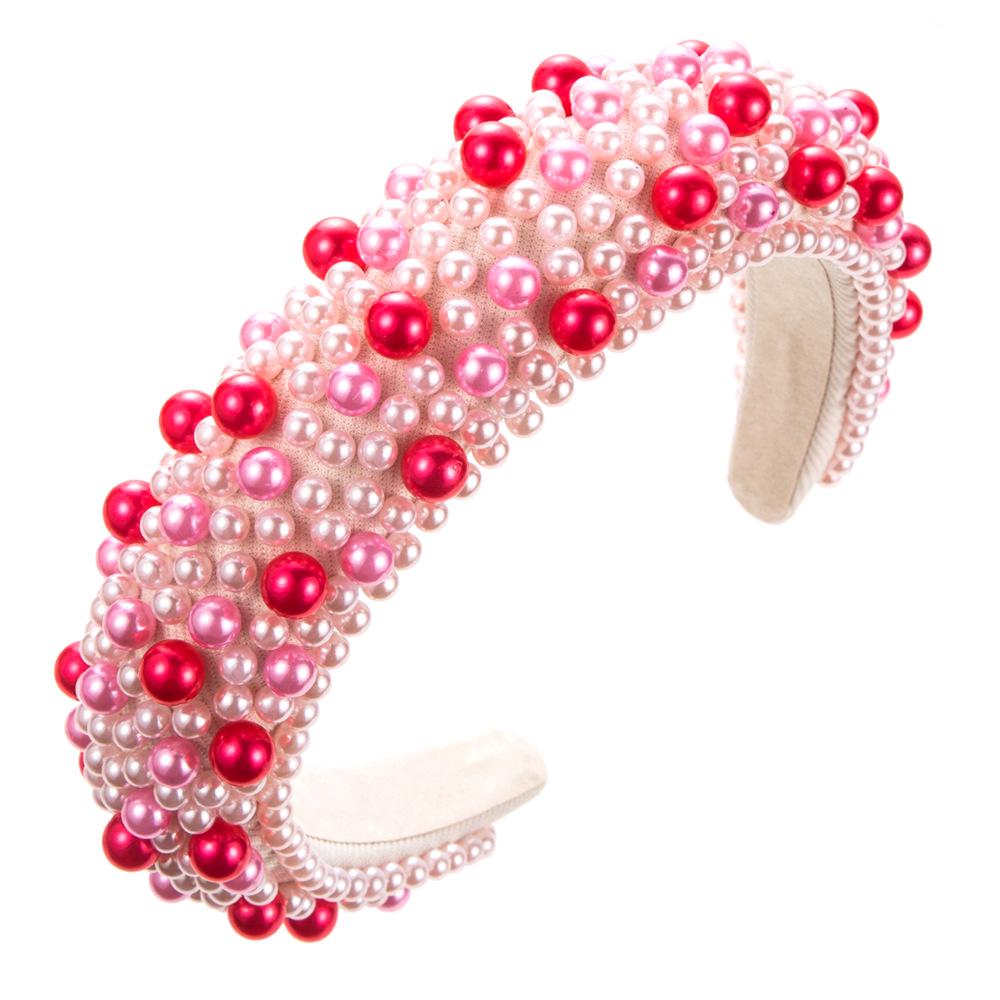 Korean High-End Valentine's Day Pearl Headband - Simple Sponge Design