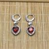 Серьги-подвески в форме сердца, инкрустированные красным кристаллом, серьги-капли из сплава, идеальные женские украшения для женщин, на каждый день и для вечеринок
