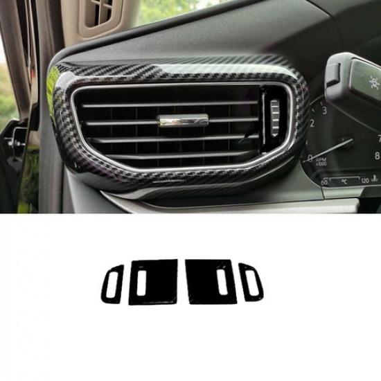 Console Side Outlet Vent Frame Cover 4* For Ford Explorer - Bright Black