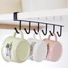 Iron 6 Hooks Storage Shelf Wardrobe Cabinet Metal Under Shelves Mug Cup Hanger Bathroom Kitchen Organizer Hanging Rack Holder