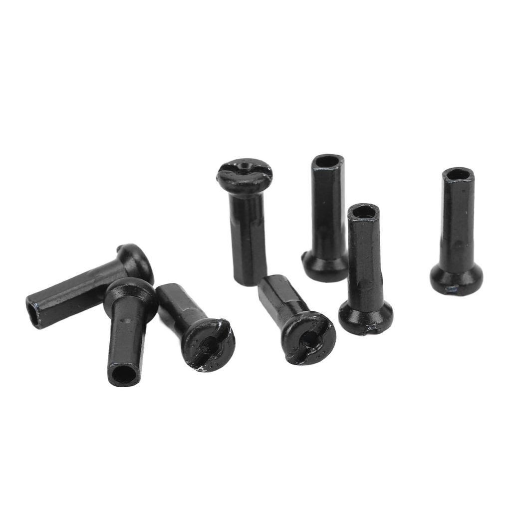 80pcs Bicycle Spoke Hats Iron 14mm Mountain Road Cycling Spoke Nipples for 14G Spoke Wire Black