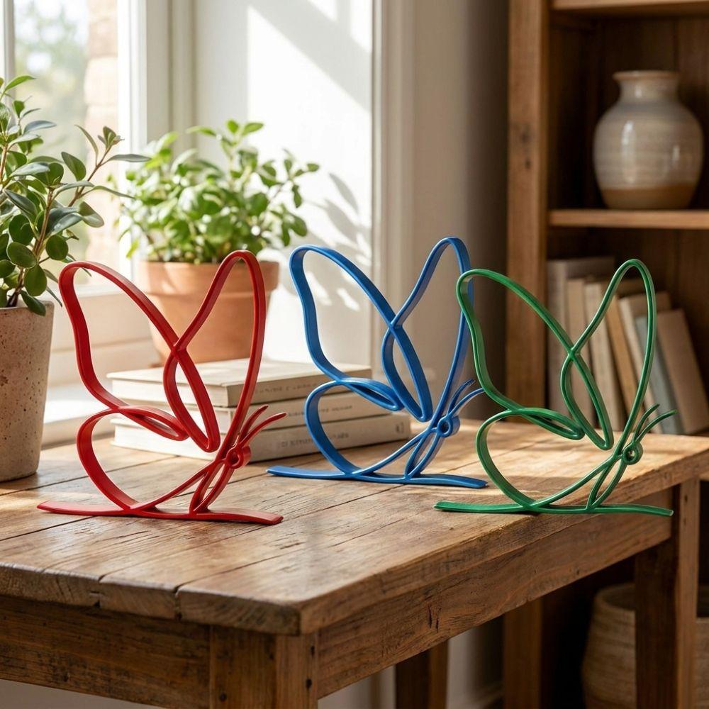 Minimalist Line Art Butterfly Tabletop Sculpture Hollow Line Butterfly Decor Entryway Accent
