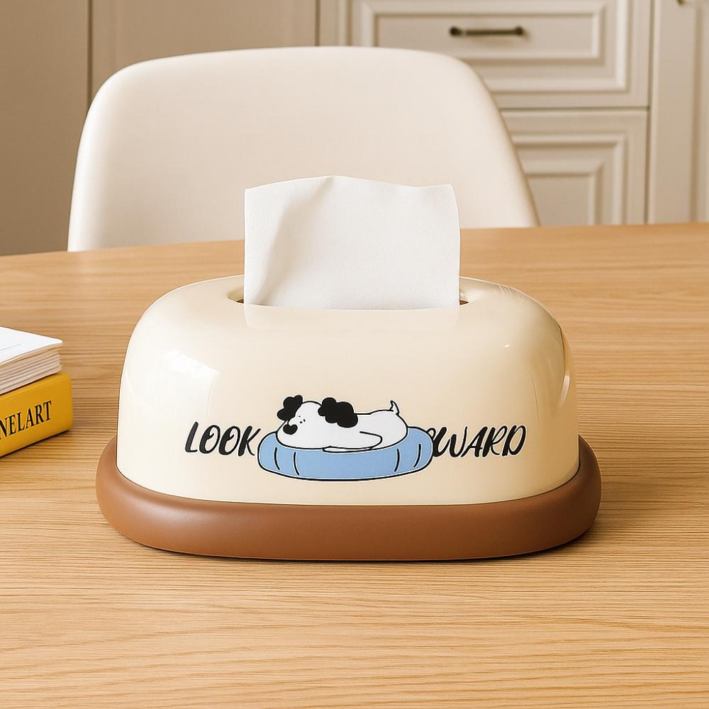 Cream Style Desktop Tissue Box Decorative Tissue Rack Napkin Box Napkin Holder Coffee Table