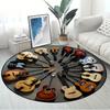 1pc Round Guitar Pattern Area Rug,Non-slip Round Carpets For Living Room Bedroom Carpets,Home Decor Gifts