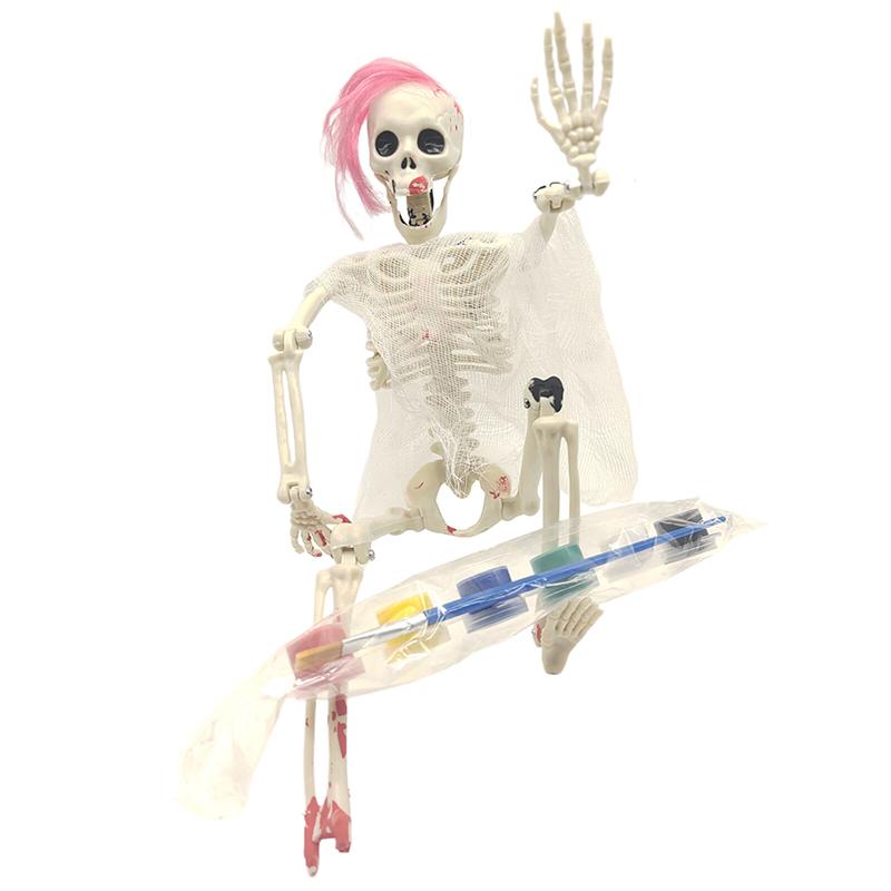 Скелет украшения на Хэллоуин 40 см Подвижные забавные реалистичные пластиковые скелеты для дома с привидениями кладбище сцены реквизит для вечеринки