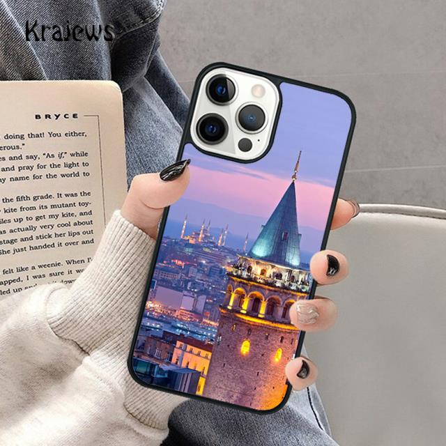 Турция Стамбул Пейзаж Здание Мягкий Чехол Для Телефона Для iPhone 17 Air 16 15 14 Max Plus 11 12 13 Pro Max Телефон coque Fundas