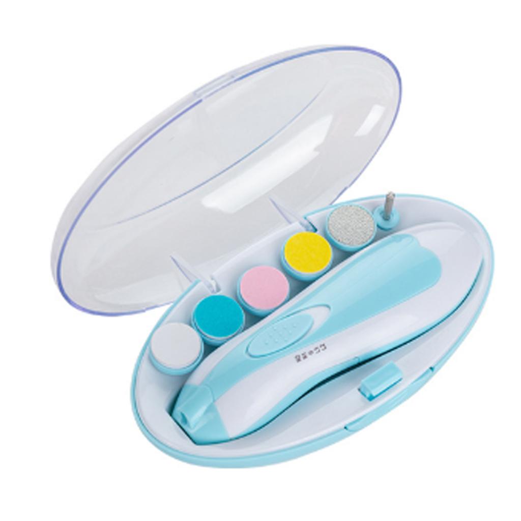 6 In 1 Electronic Baby Nail Clipper File Safe Grinding Heads Nail Trimmer Set for Newborn Manicure