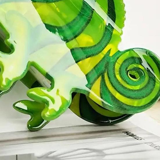 Yousheng Акриловая заколка-коготь для волос в форме ящерицы, устойчивая к выцветанию, для затылка, противоскользящая конструкция, легкая, удобная заколка-коготь