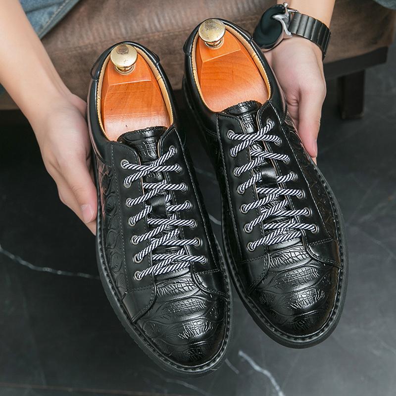 Весенние новые мужские повседневные туфли на шнуровке, кожаные туфли ручной работы, мужские кроссовки на толстой подошве, удобные кожаные туфли-оксфорды для вождения