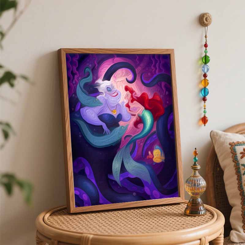 Disney digital oil painting Ariel Ursula diy coloring handpainted handpainted filling home decoration gift for adults wall art kit