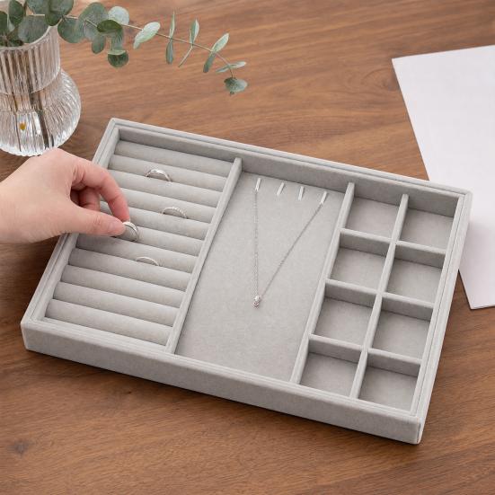 Jewelry Storage Box, with Velvet Interior Organize Tray, Durable Moisture-Proof Jewelry Case for Rings Earrings Bracelets