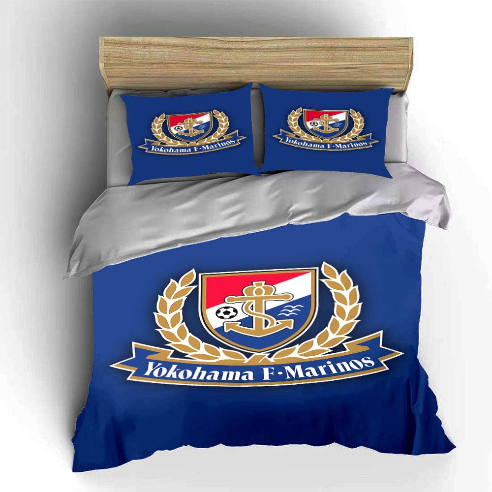 Blue Yokohama F-Marinos Bedding Set Bedding Duvet Cover Set Duvet Cover Pillowcases (1 * Duvet Cover 2 * Pillowcases, without duvet insert)
