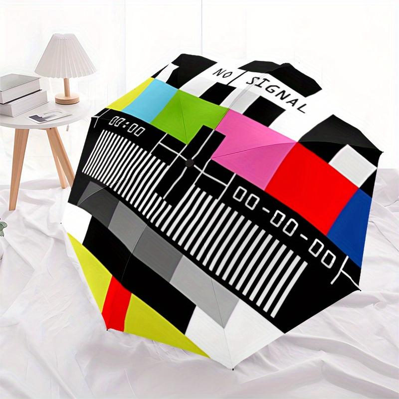 1pc No Signal Pattern Automatic Open/Close Umbrella, Portable Folding umbrella for Everyday Use yy250826084