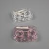 Plastic Contact Lens Cases Simple Transparent Portable Eye Contacts Lenses Holder Box Case with Tweezers Wearing Tools