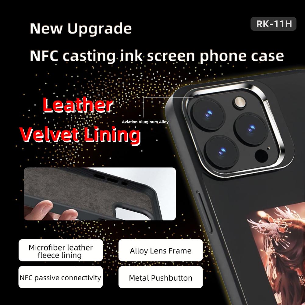 Чехол для телефона E Ink Wireless NFC APP Refresh Smart Ink Phone Case DIY Display Imaging для iPhone 15/iPhone 15 Pro/iPhone 15 Pro Max