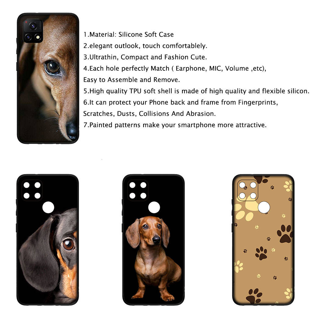 for Motorola Moto Edge 70 60 50 G54 G04 G24 G15 G86 Samsung Galaxy S25 iPhone 17 16 15 Xiaomi Redmi Note 14 13 Pro Max Phone Case Dachshund Dog Cover