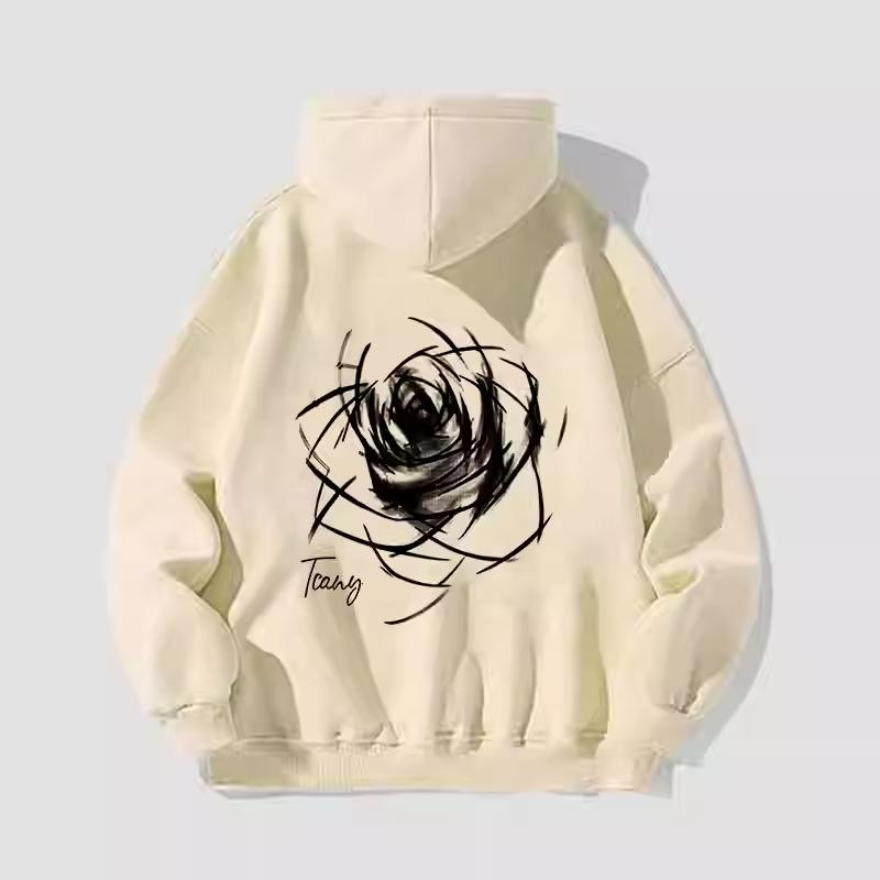 2025 Новый Американский Дизайн Уличной Моды С Принтом Мужские и Женские Осенние и Зимние Худи Свободного Большого Размера Термо Топы