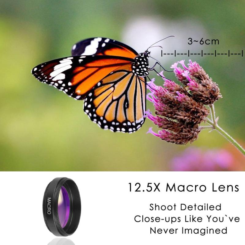 2in1 Lens 0.45x Wide Angle+12.5x Macro Lens General Professional Hd Mobile Phone Special