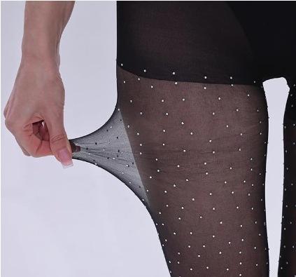 Stockings Flash Diamond Hot Diamond Skin Stockings Women's Summer Thin Pantyhose Black Silk Gypsy Diamond Black Stockings Heavy Mouth
