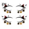 Skin Friendly Eye Makeup 2 Pairs Halloween Tattoo Stickers, Waterproof Temporary Face Decals with for Parties Pumpkin Bat Spider Web, Easy Apply