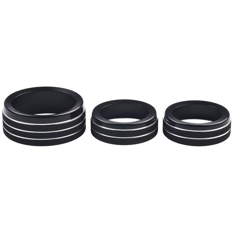 Aluminum Volume Knob Ring Set for Jeep For Grand For Cherokee 2014 3 Piece Practical Knob Cover for Easy Application