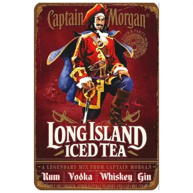 Винтажная металлическая жестяная табличка Captain Morgan Ретро настенный декор для бара, мужской пещеры, гаража Железный постер, табличка xсм