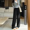 Chenier Wide-leg Pants Women's Autumn and Winter New High-waisted Pendant Loose Casual Pants Slim Women's Floor-mopping Straight-leg Pants