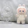 2025 Labubu Transparent Macaron Case Dustproof Protective Cover Popmart Bubble Mart Vinyl Doll Storage Box Monster Toy Accessory