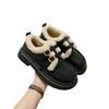 Fashion Women's Plush Small Leather Shoes Autumn Winter Warm Comfortable Anti Slip Flat Bottomed Cotton Shoes Party Casual Shoes 2025