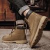 Мода 2024 года, новые зимние кожаные ботинки по щиколотку, мужские ботинки, удобные ботинки для активного отдыха, классический дизайн, ретро, мужские, бархатные, повседневные зимние ботинки