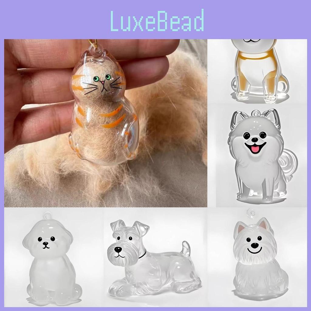 Pet Hair Storage Box Resin Cute Animal Keychain For Collectors And Giftgiving