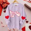 Женская повседневная модная блузка с длинным рукавом и круглым вырезом с принтом ко Дню святого Валентина