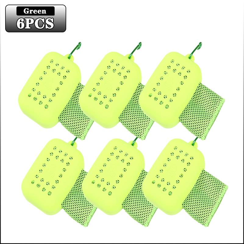 10PCS Portable Mini Silica Gel Set Cold Towel Polyester Fiber Outdoor Cooling Towel Fitness Sports Gym Run Quick Dry Cool Towel