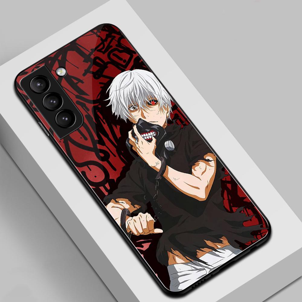 Чехол для телефона Anime Tokyo Ghoul Kaneki Ken для S22 S21 Ultra S8 S9 S10 S10E Plus FE Note 8 9 10 20 из закаленного стекла с защитой от падения