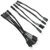 8PCS Single Female Dual Male Jumper Distributor 2-Pin Dual Restart Cable for PC Motherboard Power Supply Light Emitting Diode Switch Reset HDD Hard